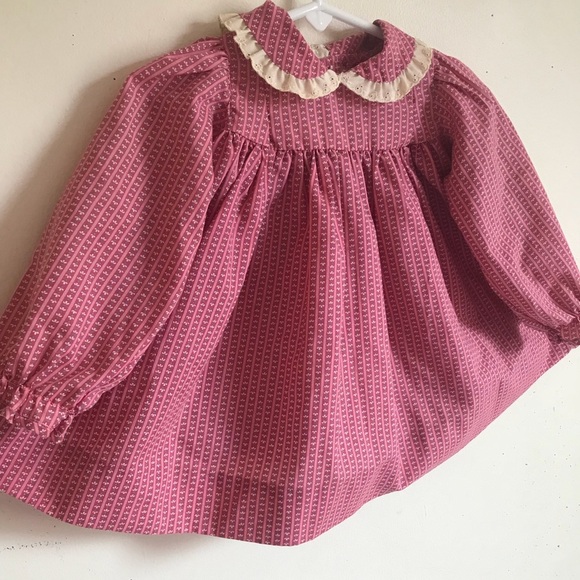 Rare Vintage1970’s Custom Flower Lace Collar Dress - Picture 3 of 8